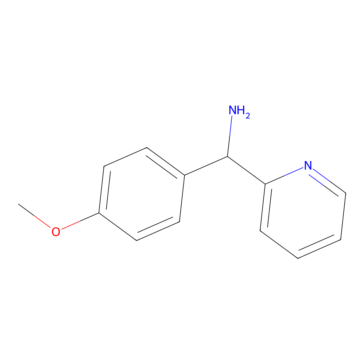 (4-Methoxyphenyl)(pyridin-2-yl)methanamine molecular structure, CAS 58088-48-5
