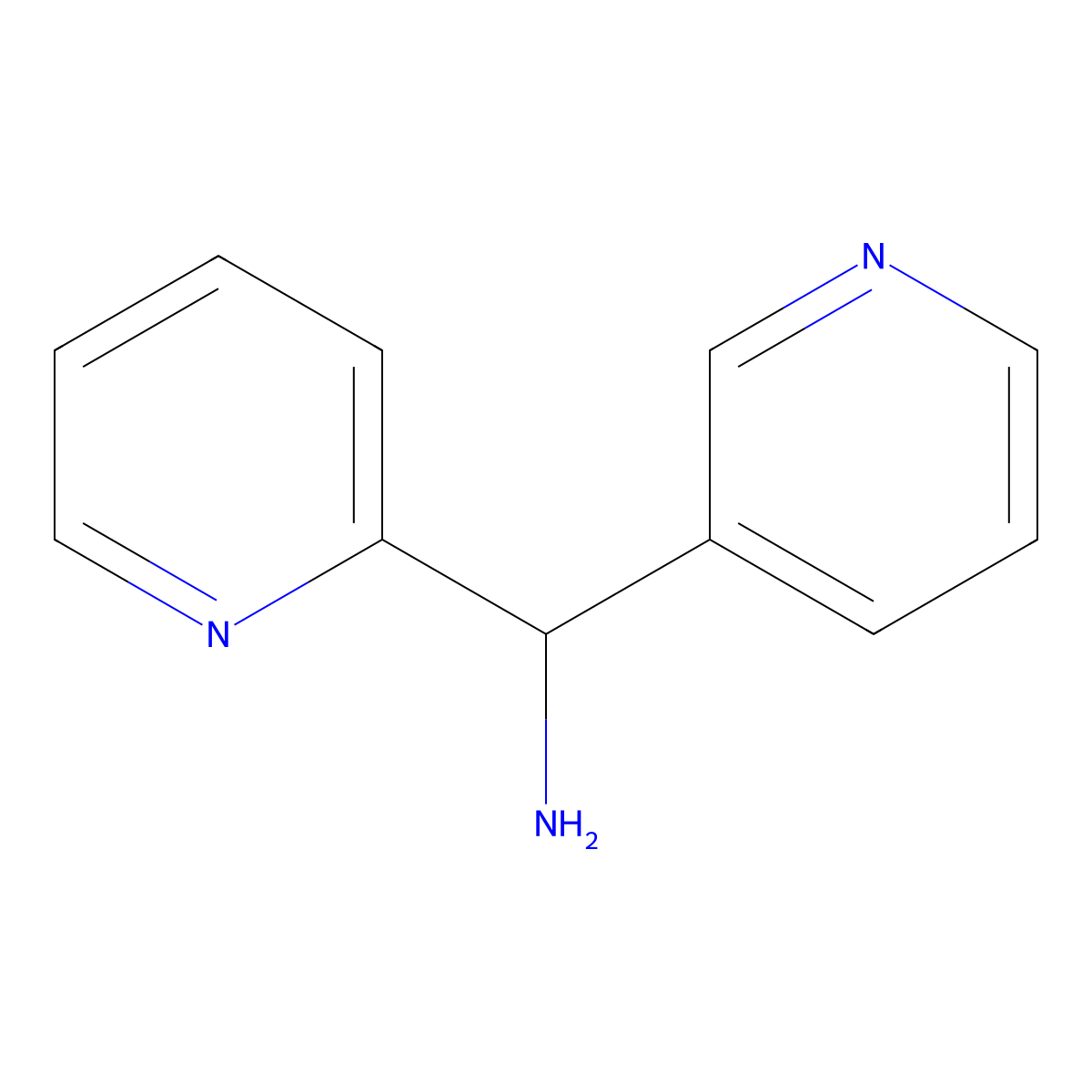 1-(Pyridin-2-yl)-1-(pyridin-3-yl)methanamine molecular structure, CAS 58088-51-0