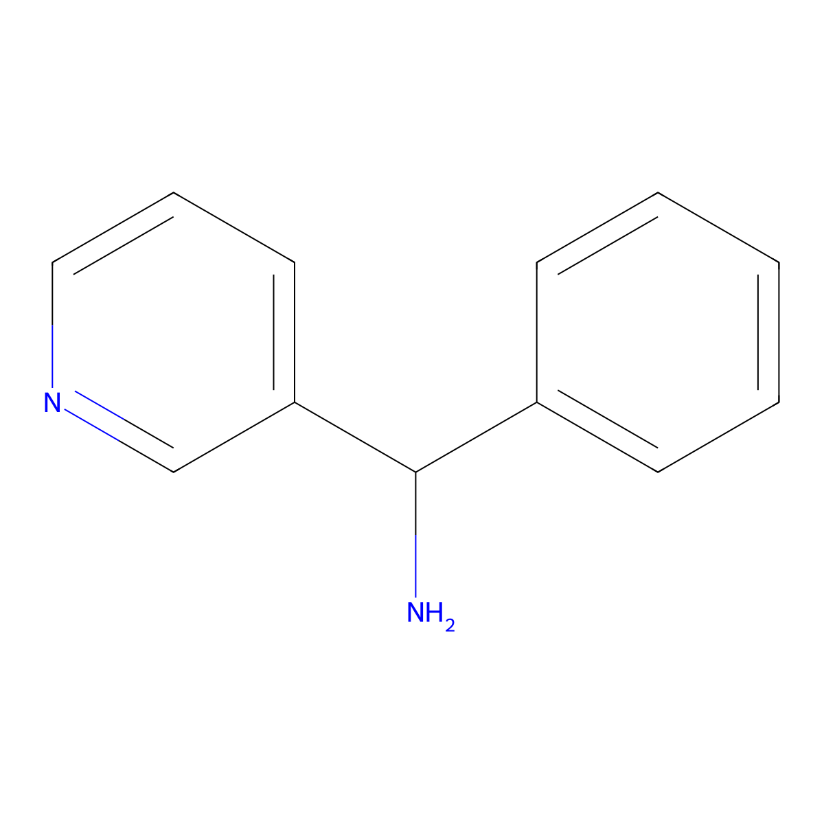 Phenyl(pyridin-3-yl)methanamine molecular structure, CAS 58088-53-2