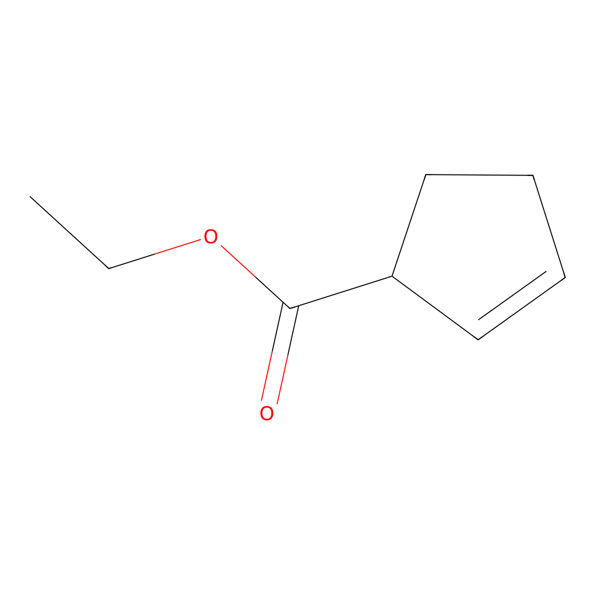 Ethyl cyclopent-2-ene-1-carboxylate molecular structure, CAS 5809-02-9