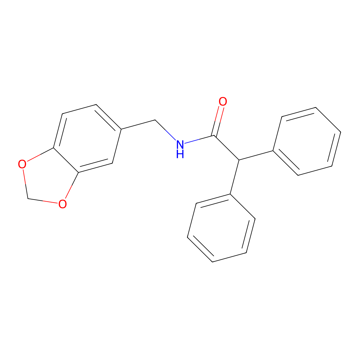 N-(1,3-benzodioxol-5-ylmethyl)-2,2-diphenylacetamide molecular structure, CAS 5809-40-5