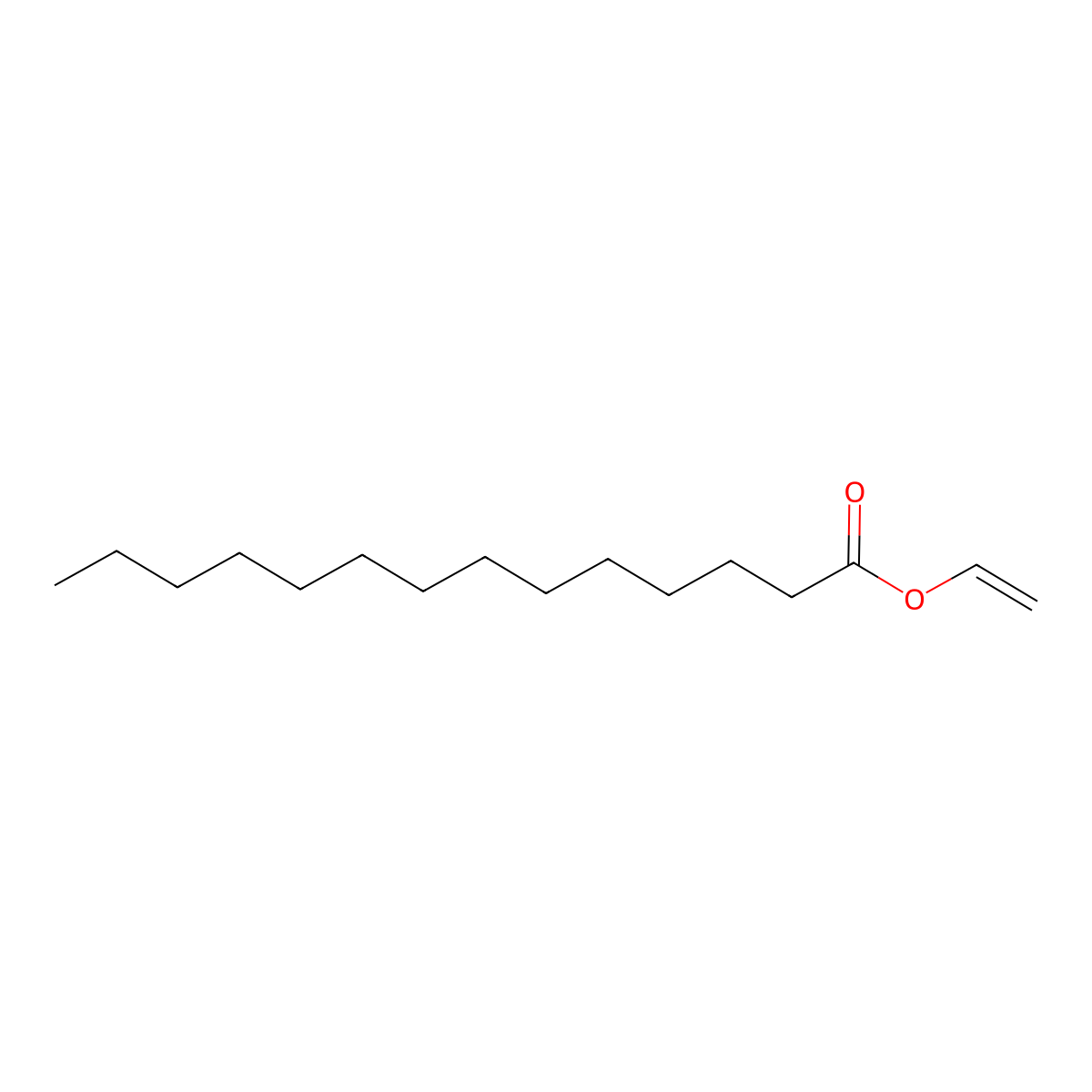 Vinyl myristate molecular structure, CAS 5809-91-6
