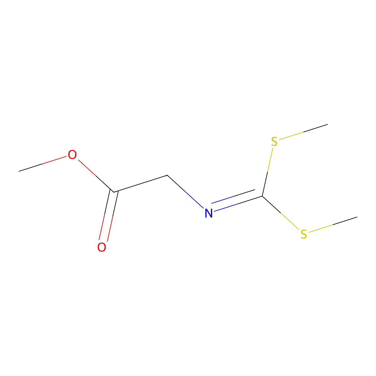 N-[Bis(methylthio)methylene]glycine methyl ester molecular structure, CAS 58091-08-0