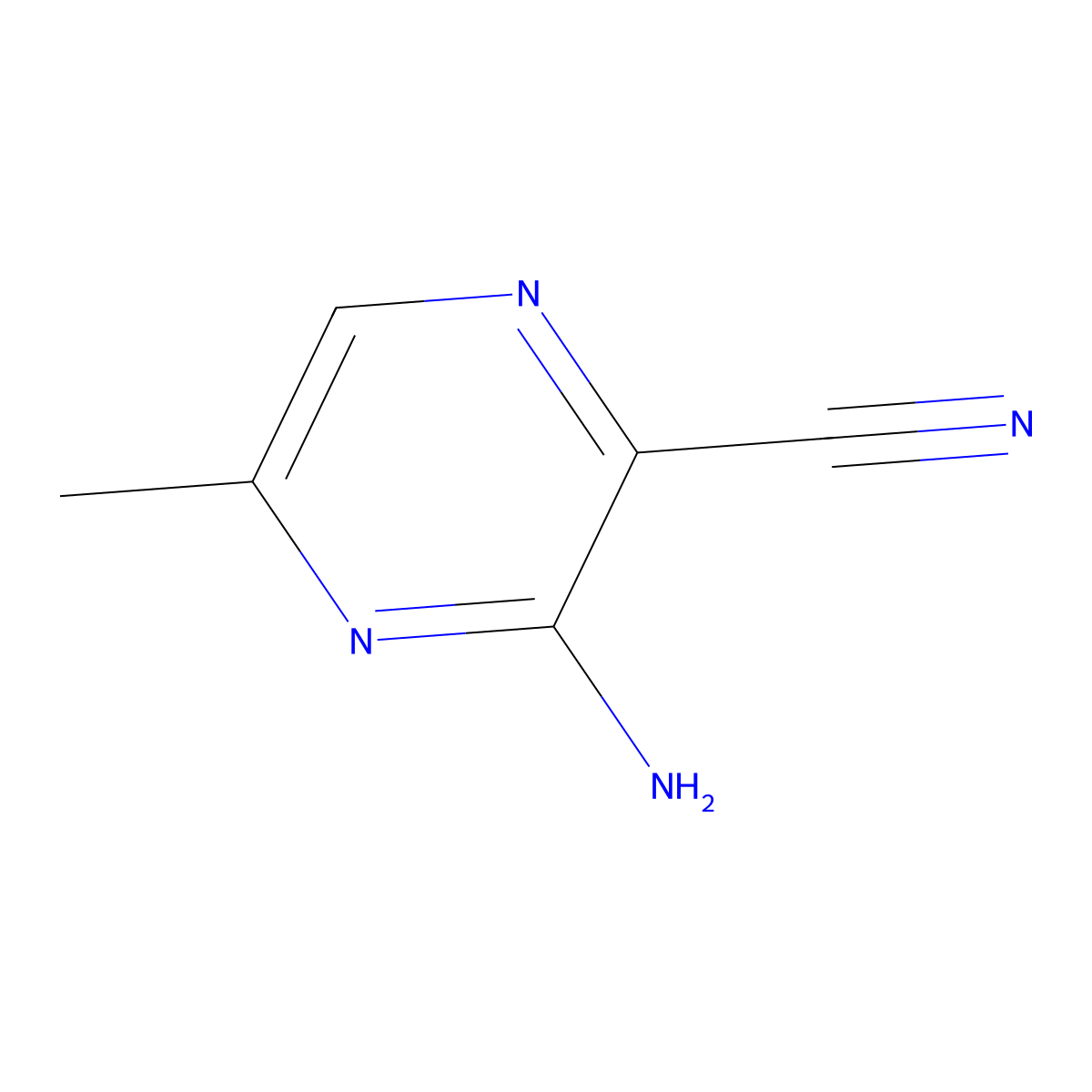 Pyrazinecarbonitrile, 3-amino-5-methyl- molecular structure, CAS 58091-66-0