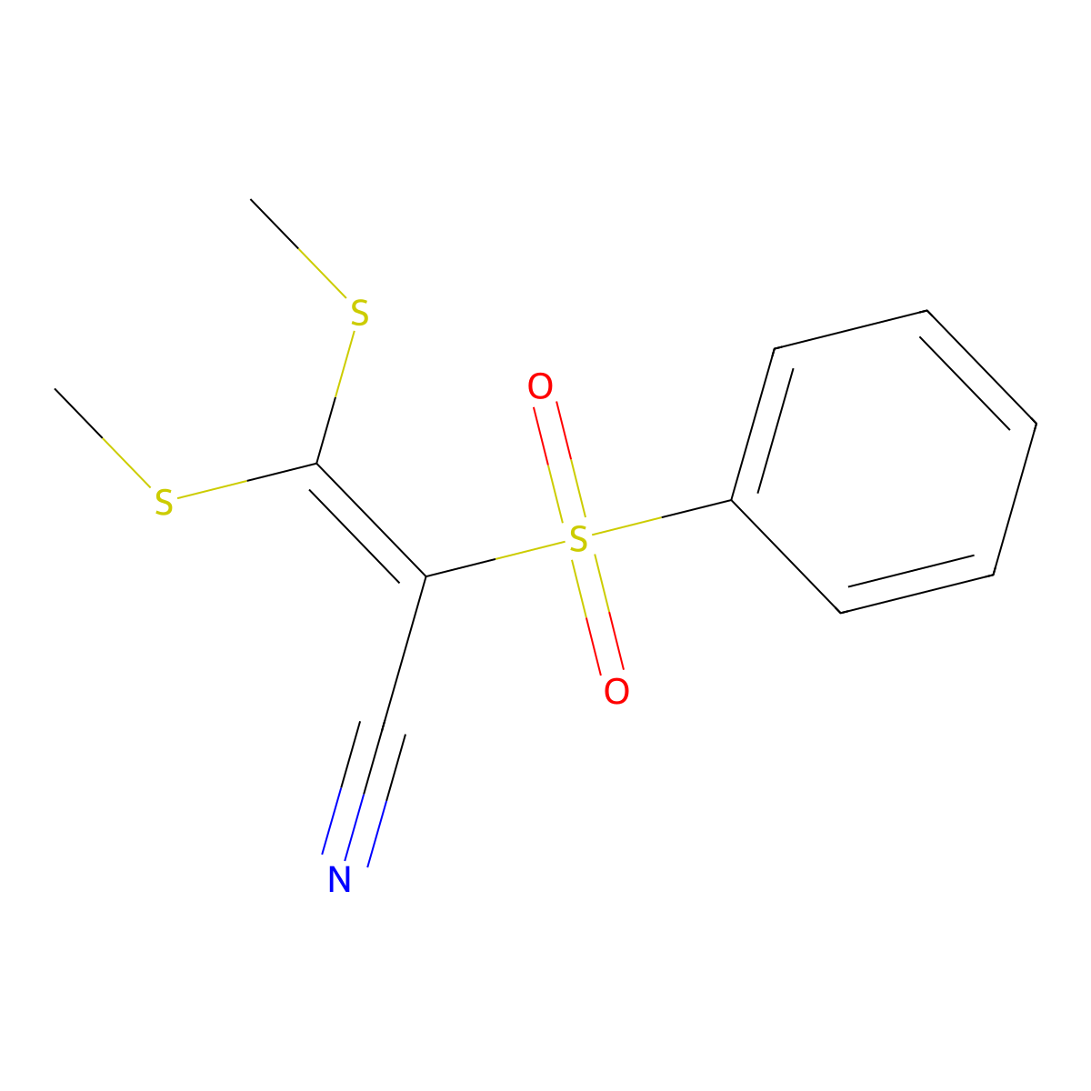 Phenylsulfonyl ketenethioacetal molecular structure, CAS 58092-40-3