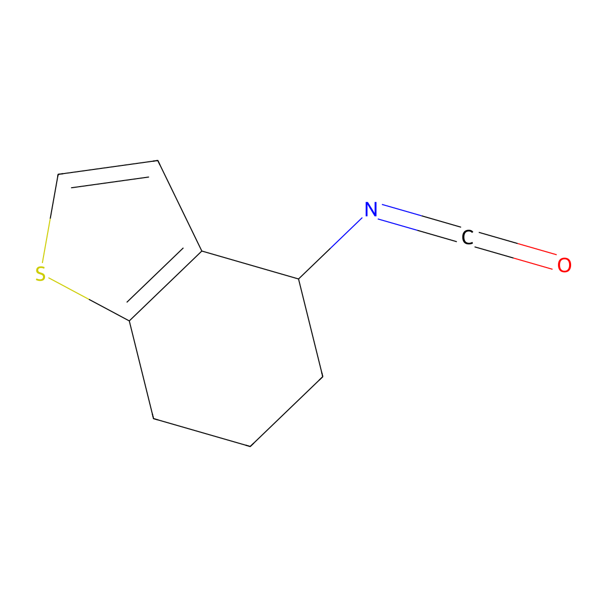 4-Isocyanato-4,5,6,7-tetrahydro-1-benzothiophene molecular structure, CAS 58093-92-8