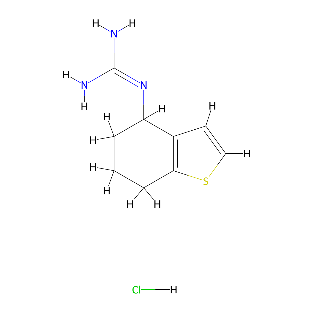 1-(4,5,6,7-Tetrahydro-1-benzothiophen-4-yl)guanidine hydrochloride molecular structure, CAS 58095-43-5