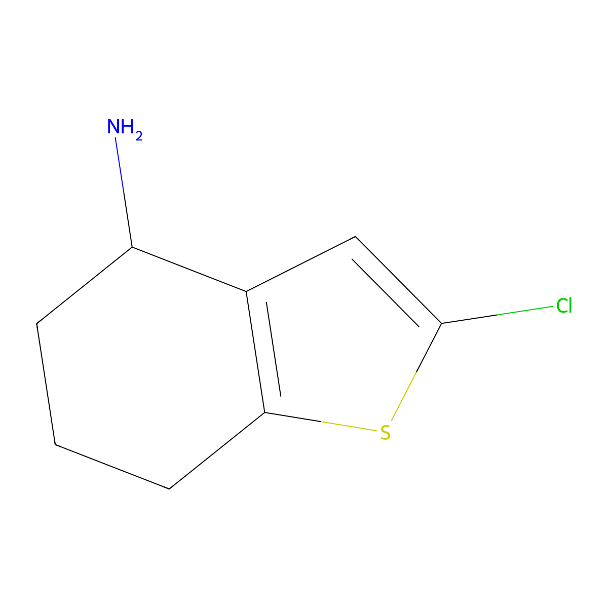 2-Chloro-4,5,6,7-tetrahydro-1-benzothiophen-4-amine molecular structure, CAS 58095-48-0
