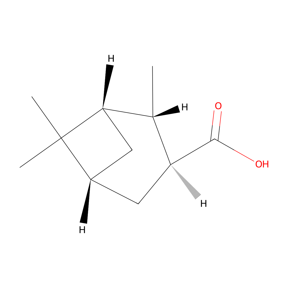 (1S,2S,3S,5R)-2,6,6-Trimethylbicyclo(3.1.1)heptane-3-carboxylic acid molecular structure, CAS 58096-27-8