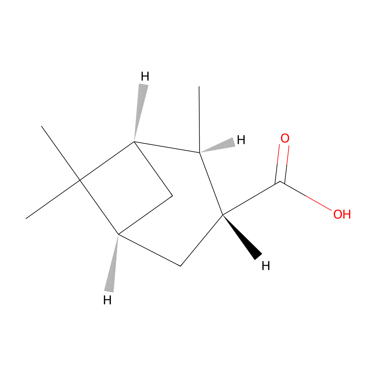 (1r,2r,3r,5s)-2,6,6-Trimethylbicyclo[3.1.1]heptane-3-carboxylic acid molecular structure, CAS 58096-29-0