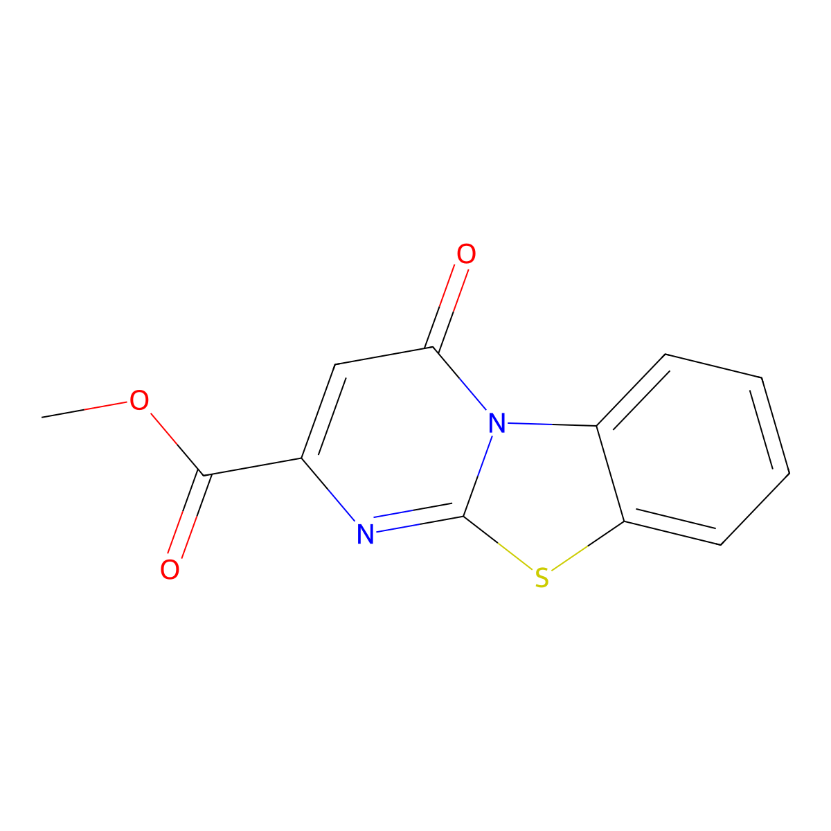 Methyl 4-oxopyrimido[2,1-b][1,3]benzothiazole-2-carboxylate molecular structure, CAS 58099-49-3