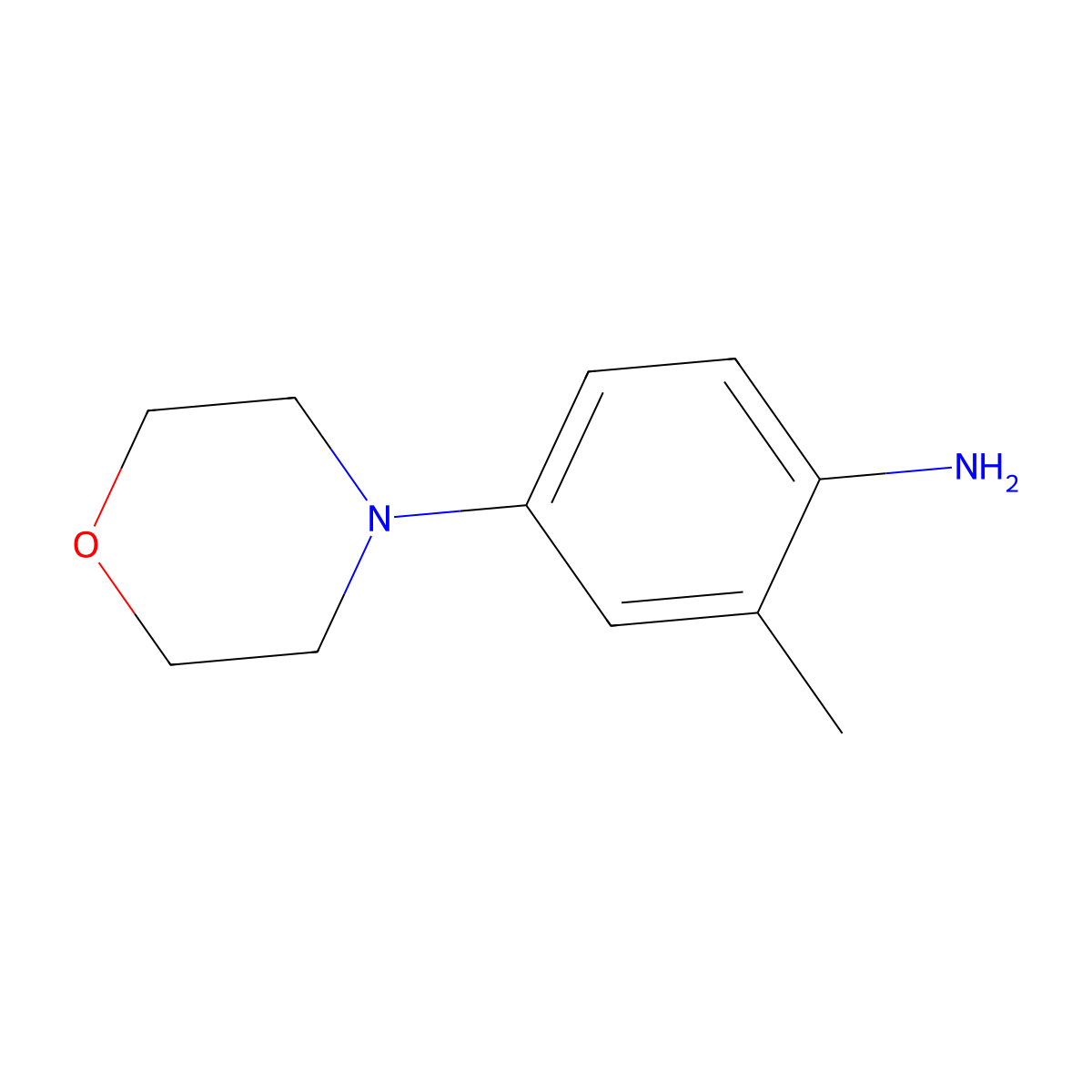 2-Methyl-4-(morpholin-4-yl)aniline molecular structure, CAS 581-00-0