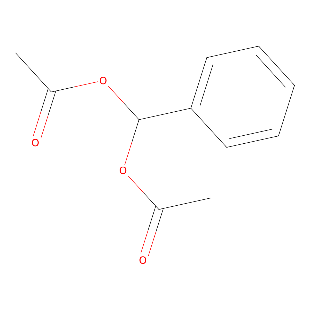 Benzylidene diacetate molecular structure, CAS 581-55-5