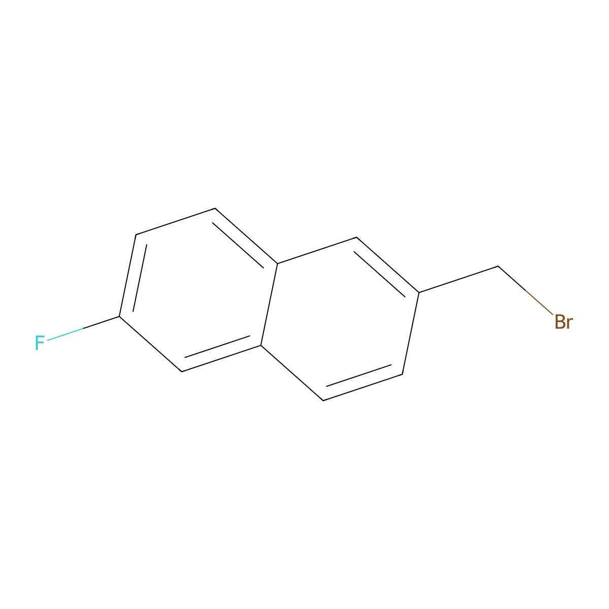 2-(Bromomethyl)-6-fluoronaphthalene molecular structure, CAS 581-72-6