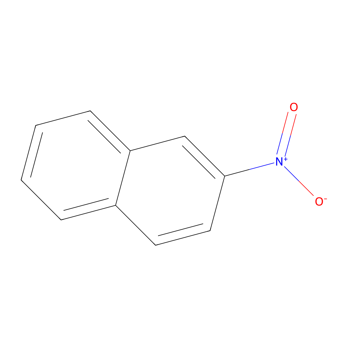 2-Nitronaphthalene molecular structure, CAS 581-89-5