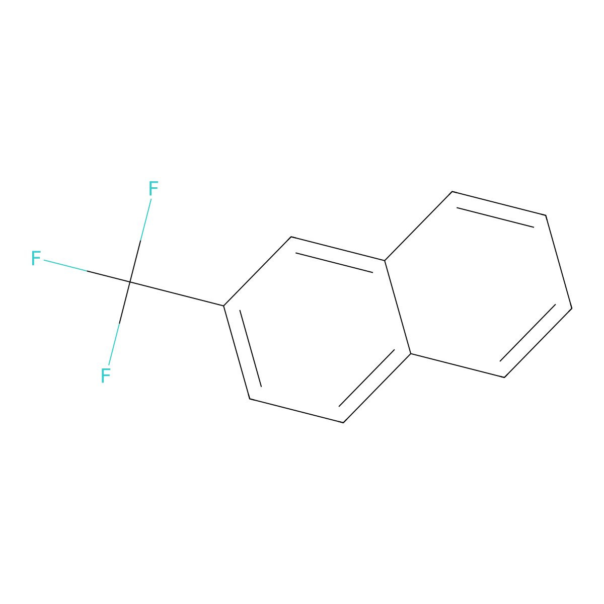 2-(Trifluoromethyl)naphthalene molecular structure, CAS 581-90-8