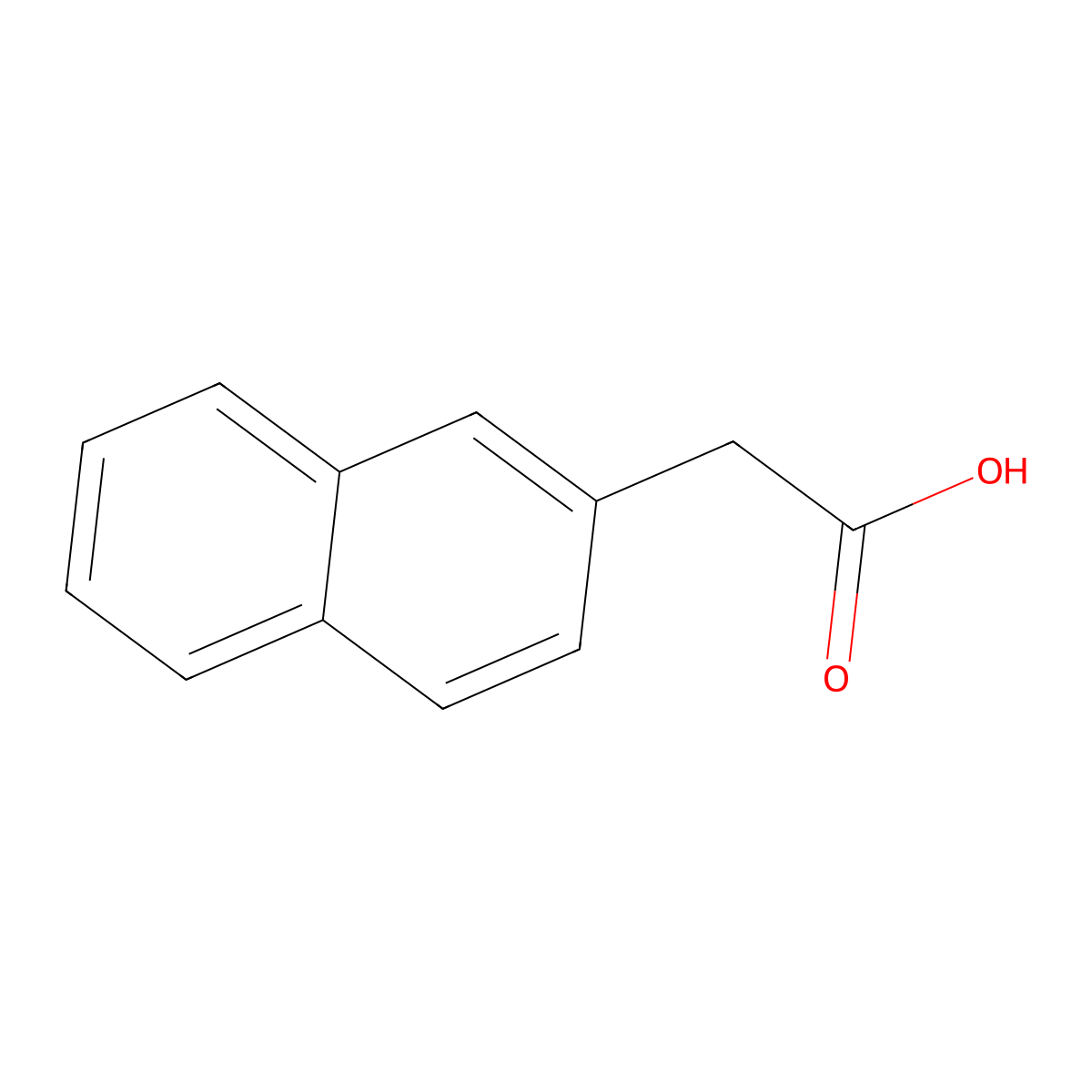 2-Naphthaleneacetic acid molecular structure, CAS 581-96-4