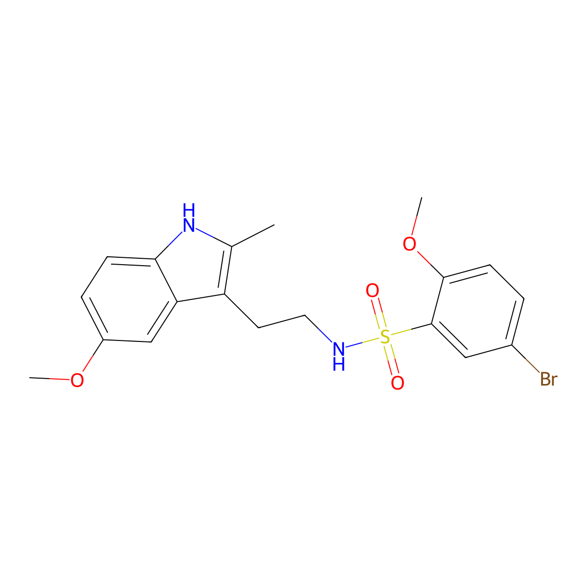 5-bromo-2-methoxy-N-[2-(5-methoxy-2-methyl-1H-indol-3-yl)ethyl]benzenesulfonamide molecular structure, CAS 5810-08-2