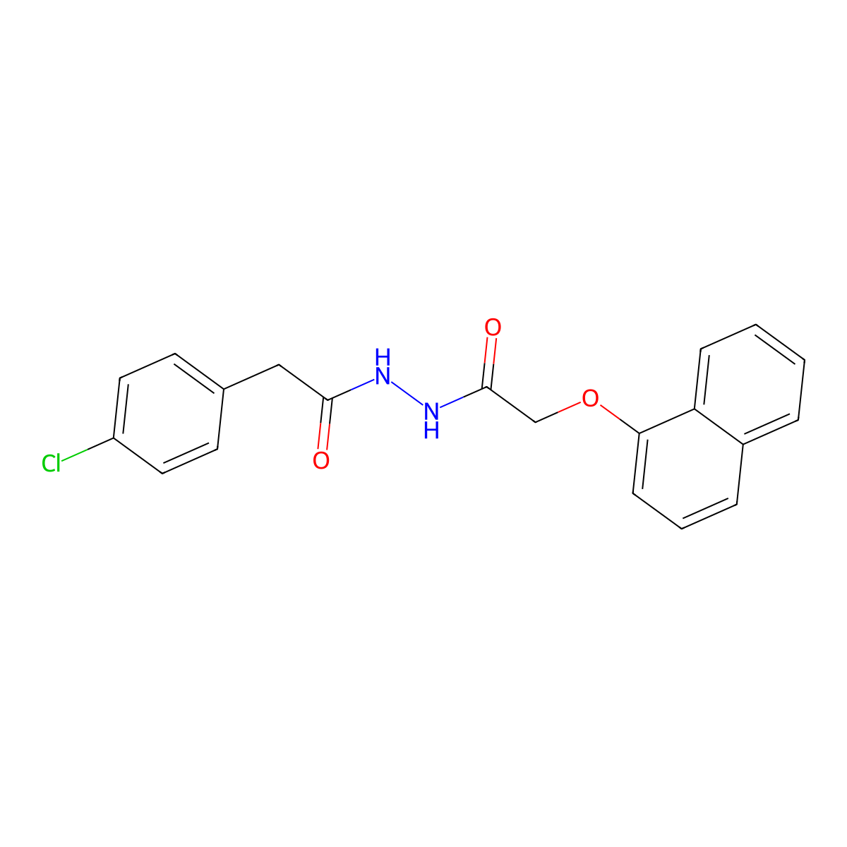 2-(4-chlorophenyl)-N'-(2-naphthalen-1-yloxyacetyl)acetohydrazide molecular structure, CAS 5810-77-5