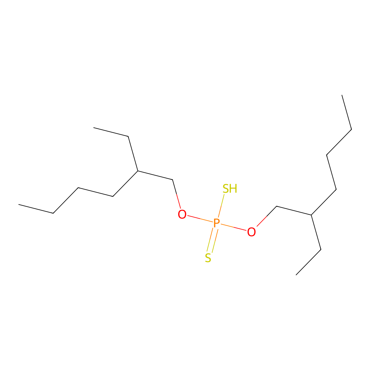 Bis(2-ethylhexyl) phosphorodithioate molecular structure, CAS 5810-88-8