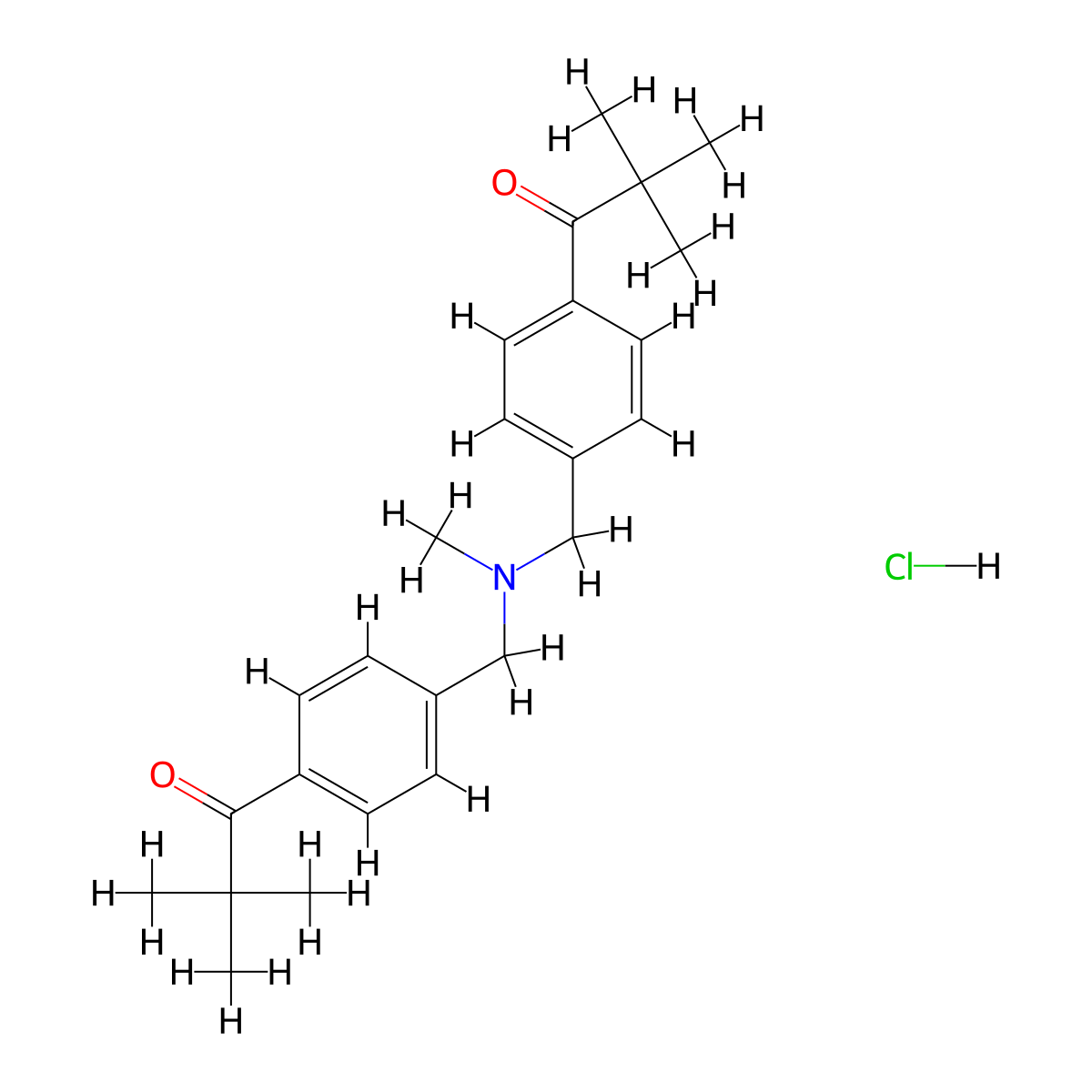 N,N-Bis(4-pivaloylbenzyl)methylamine hydrochloride molecular structure, CAS 58101-75-0
