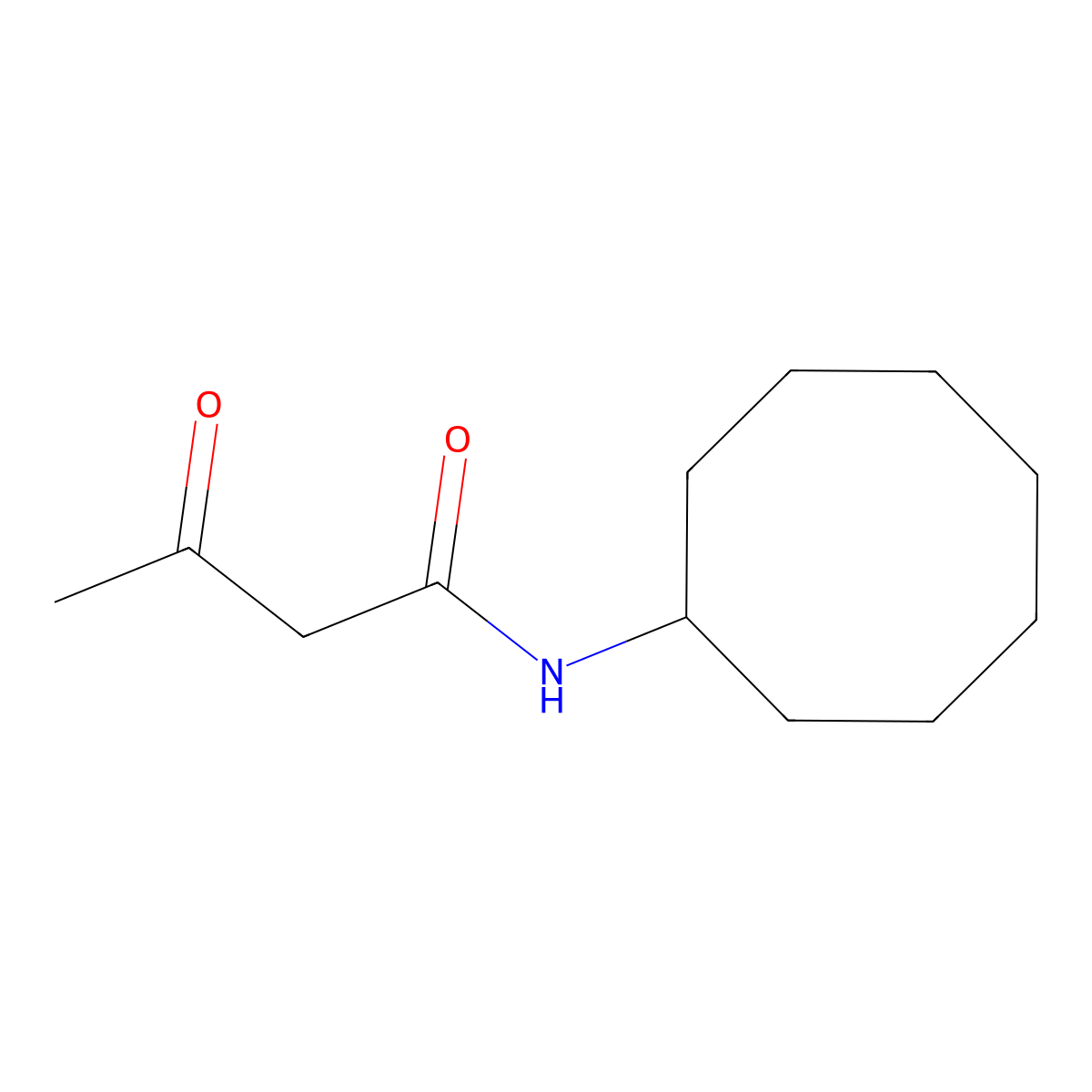 N-cyclooctyl-3-oxobutanamide molecular structure, CAS 58102-36-6