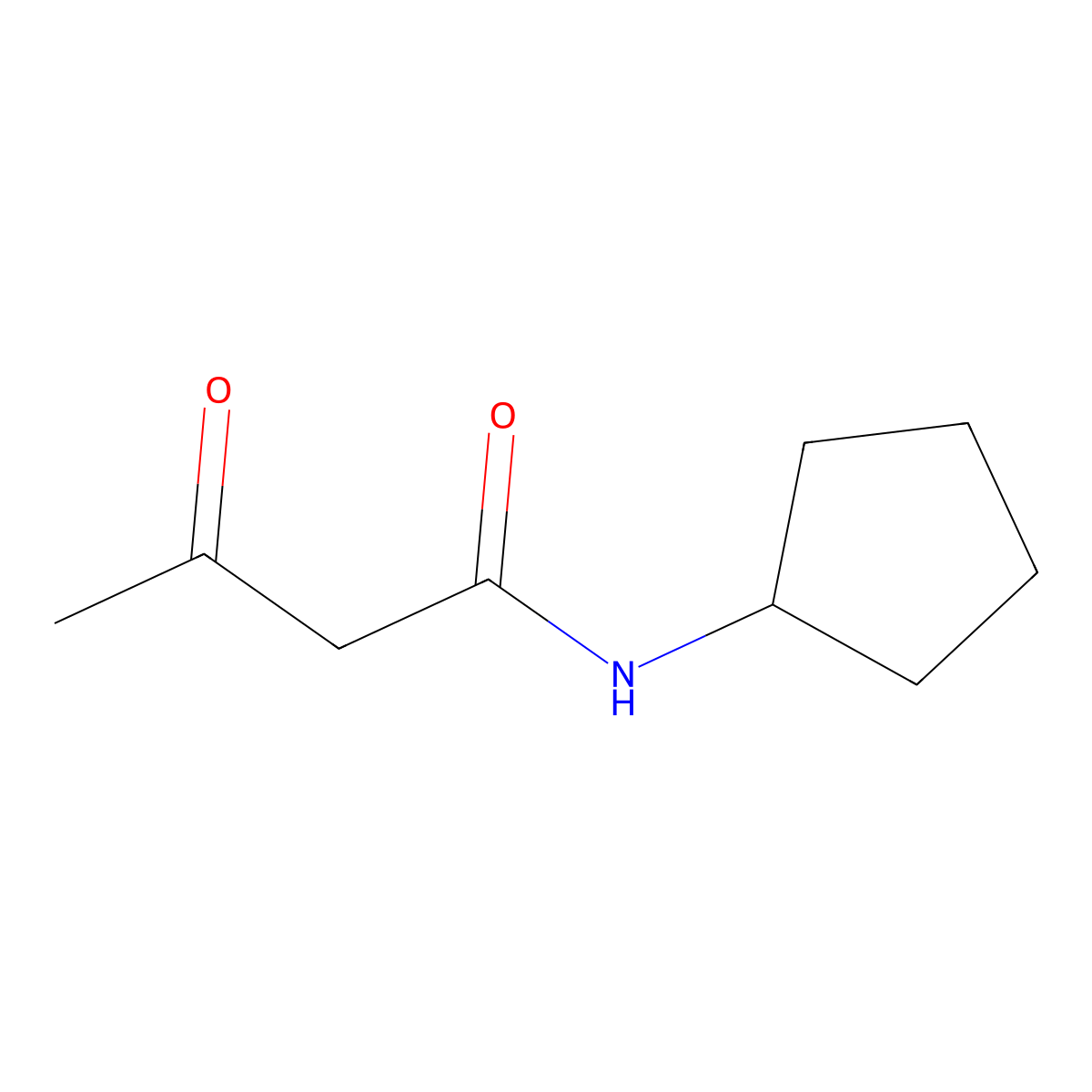 N-Cyclopentylacetoacetamide molecular structure, CAS 58102-45-7