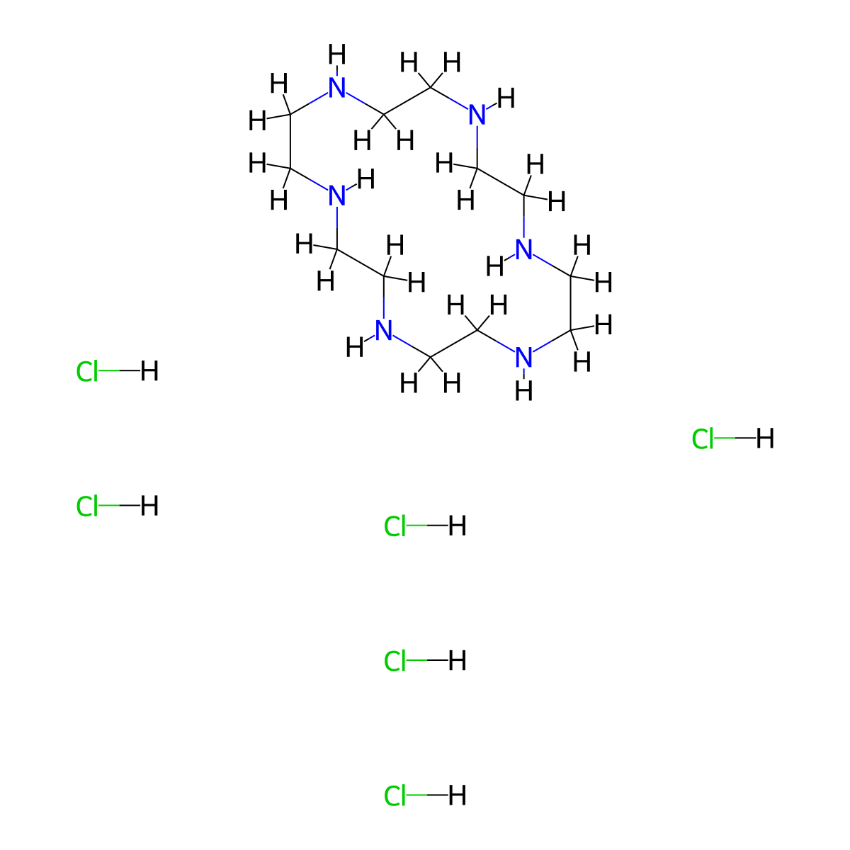 1,4,7,10,13,16-Hexaazacyclooctadecane Hexahydrochloride molecular structure, CAS 58105-91-2