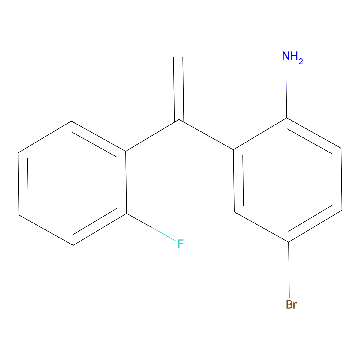 4-Bromo-2-[1-(2-fluorophenyl)ethenyl]aniline molecular structure, CAS 581059-10-1