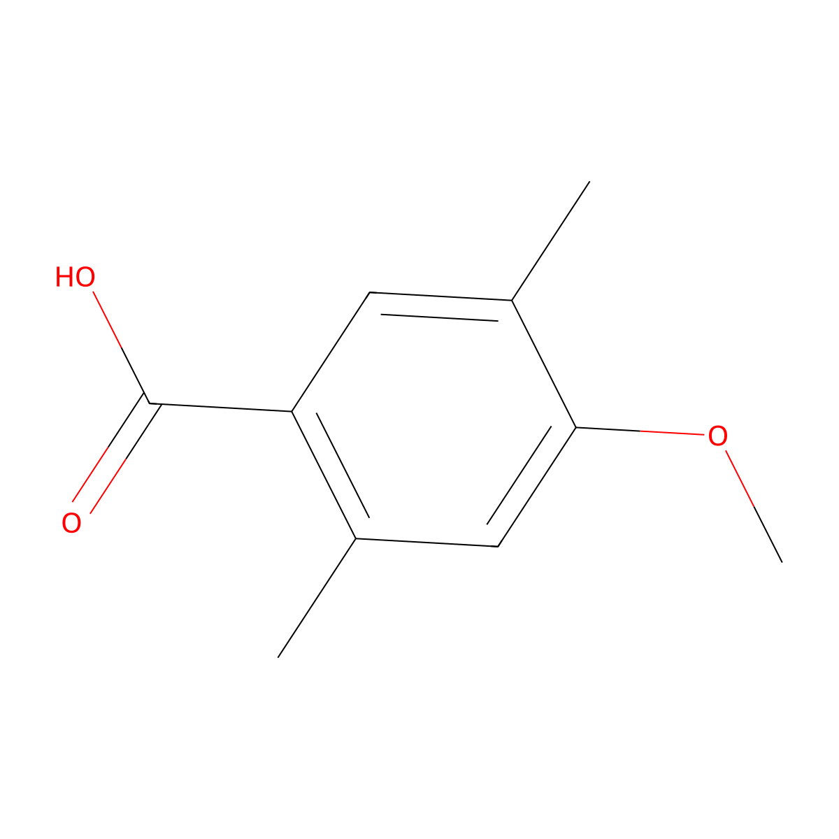 4-Methoxy-2,5-dimethylbenzoic acid molecular structure, CAS 58106-26-6