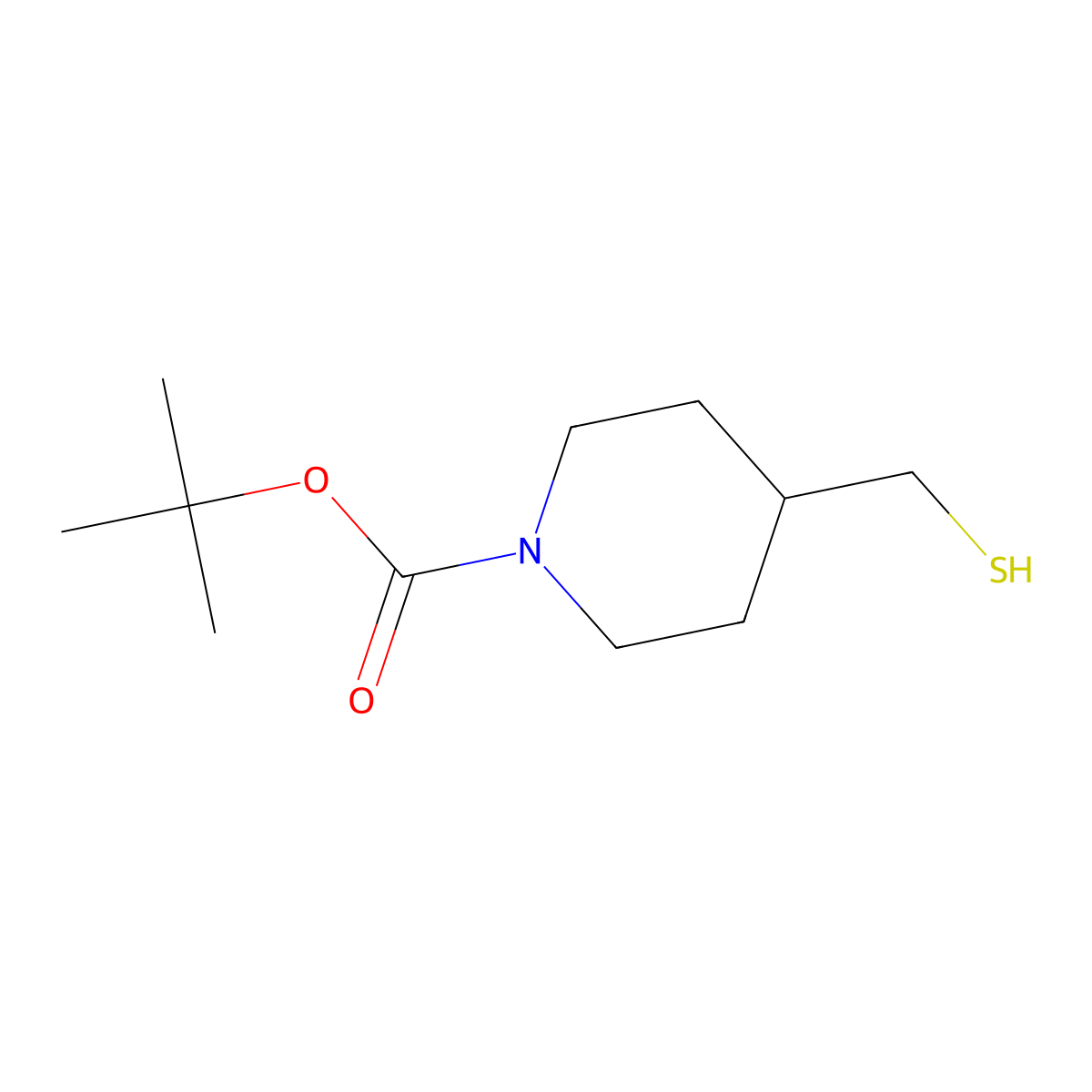 tert-Butyl 4-(sulfanylmethyl)piperidine-1-carboxylate molecular structure, CAS 581060-27-7