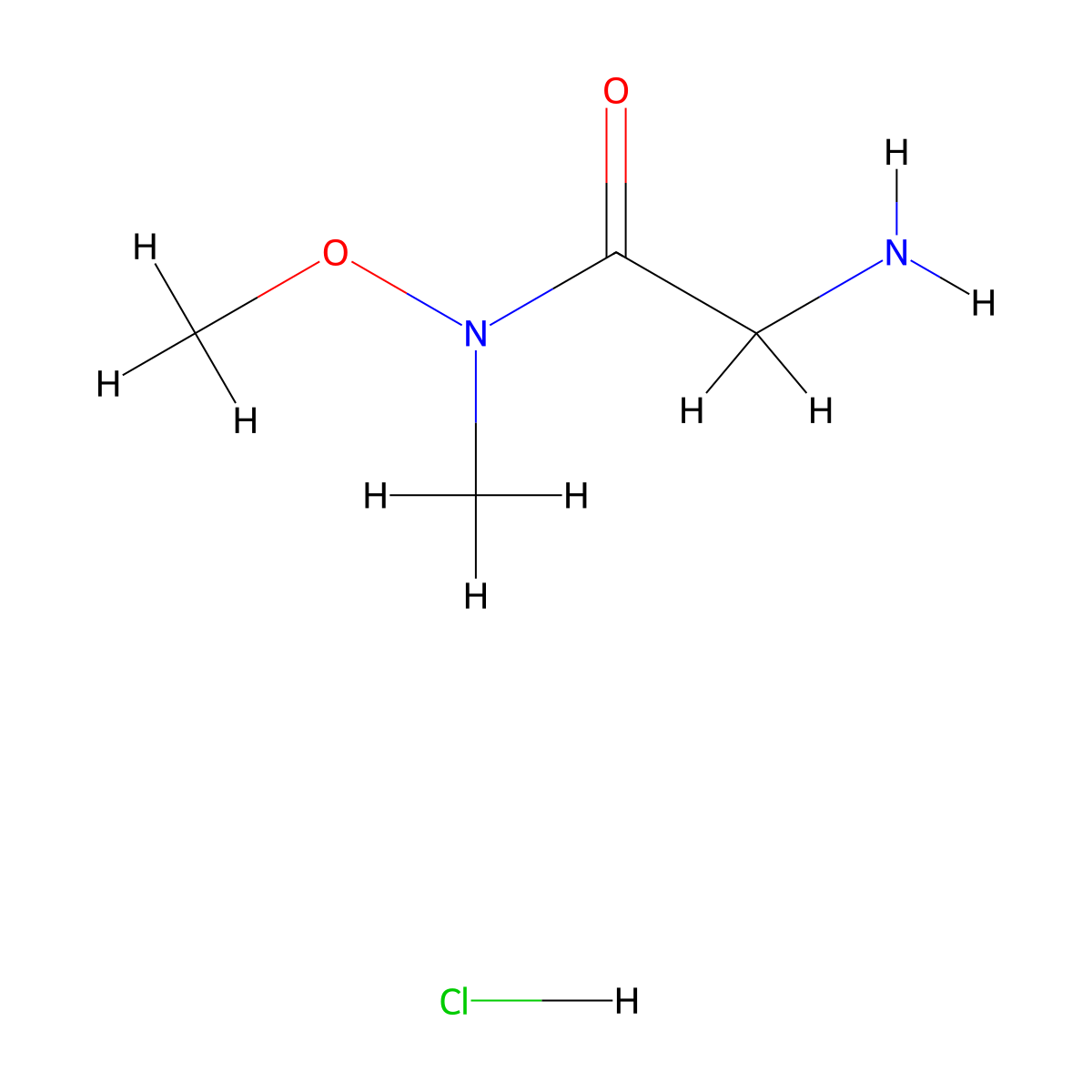 2-amino-N-methoxy-N-methylacetamide hydrochloride molecular structure, CAS 581063-34-5