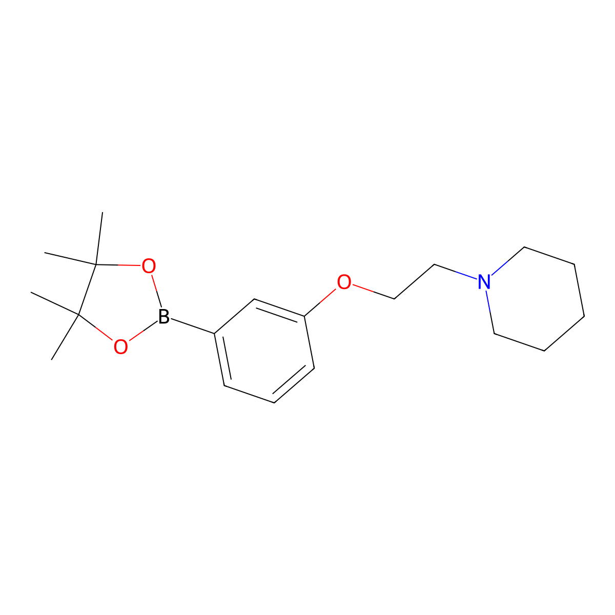 1-{2-[3-(Tetramethyl-1,3,2-dioxaborolan-2-yl)phenoxy]ethyl}piperidine molecular structure, CAS 581065-57-8