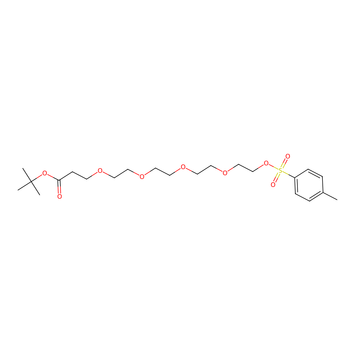tert-Butyl 1-(Tosyloxy)-3,6,9,12-tetraoxapentadecan-15-oate molecular structure, CAS 581065-94-3
