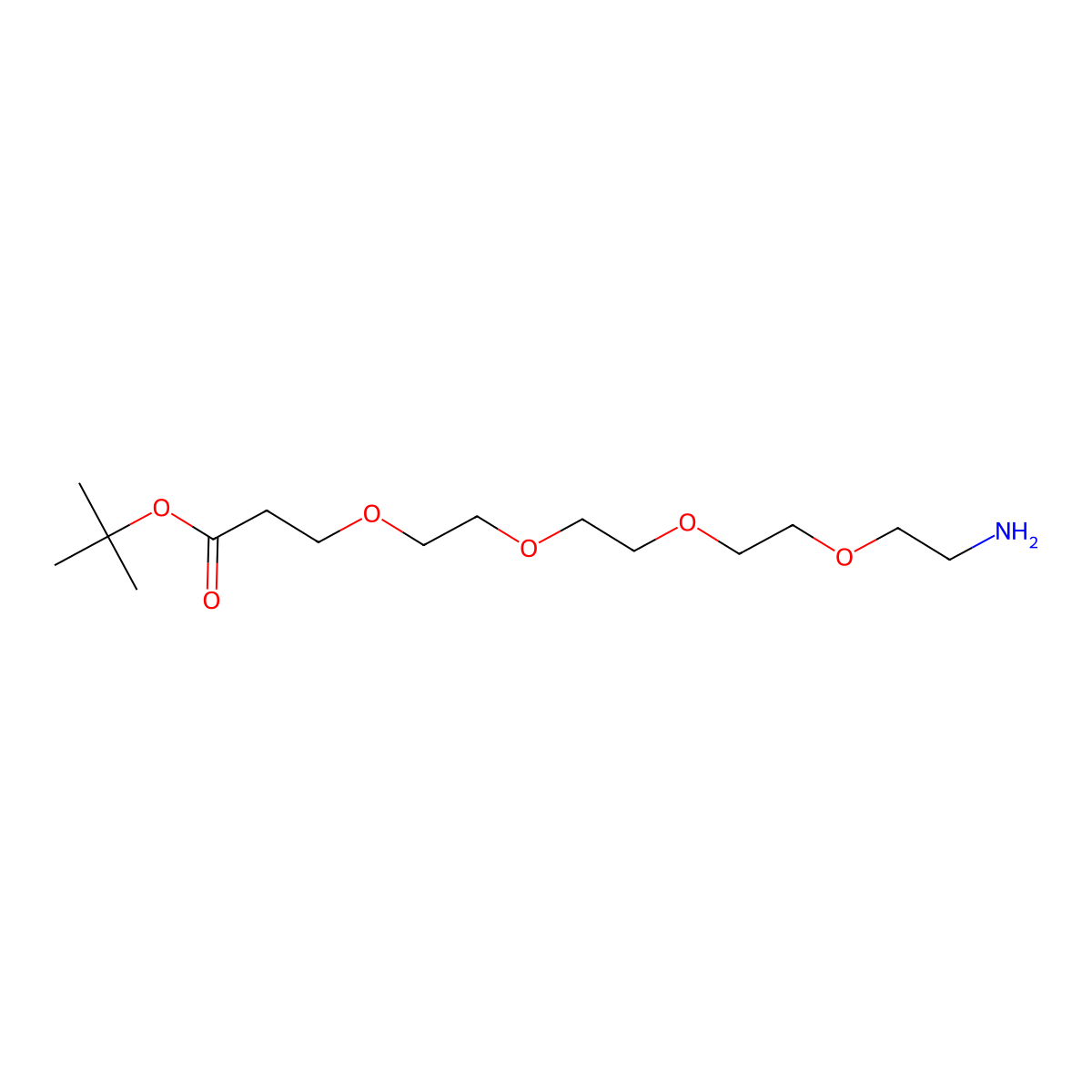 tert-Butyl 1-Amino-3,6,9,12-tetraoxapentadecan-15-oate molecular structure, CAS 581065-95-4