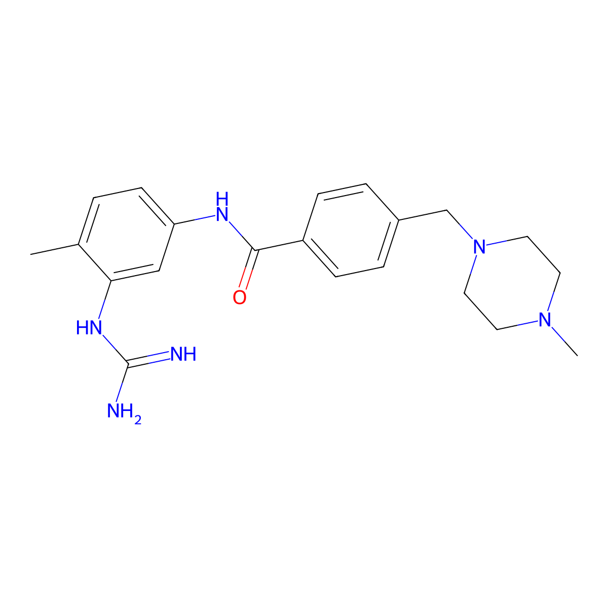 N-(3-((Aminoiminomethyl)amino)-4-methylphenyl)-4-((4-methyl-1-piperazinyl)methyl)benzamide molecular structure, CAS 581076-65-5