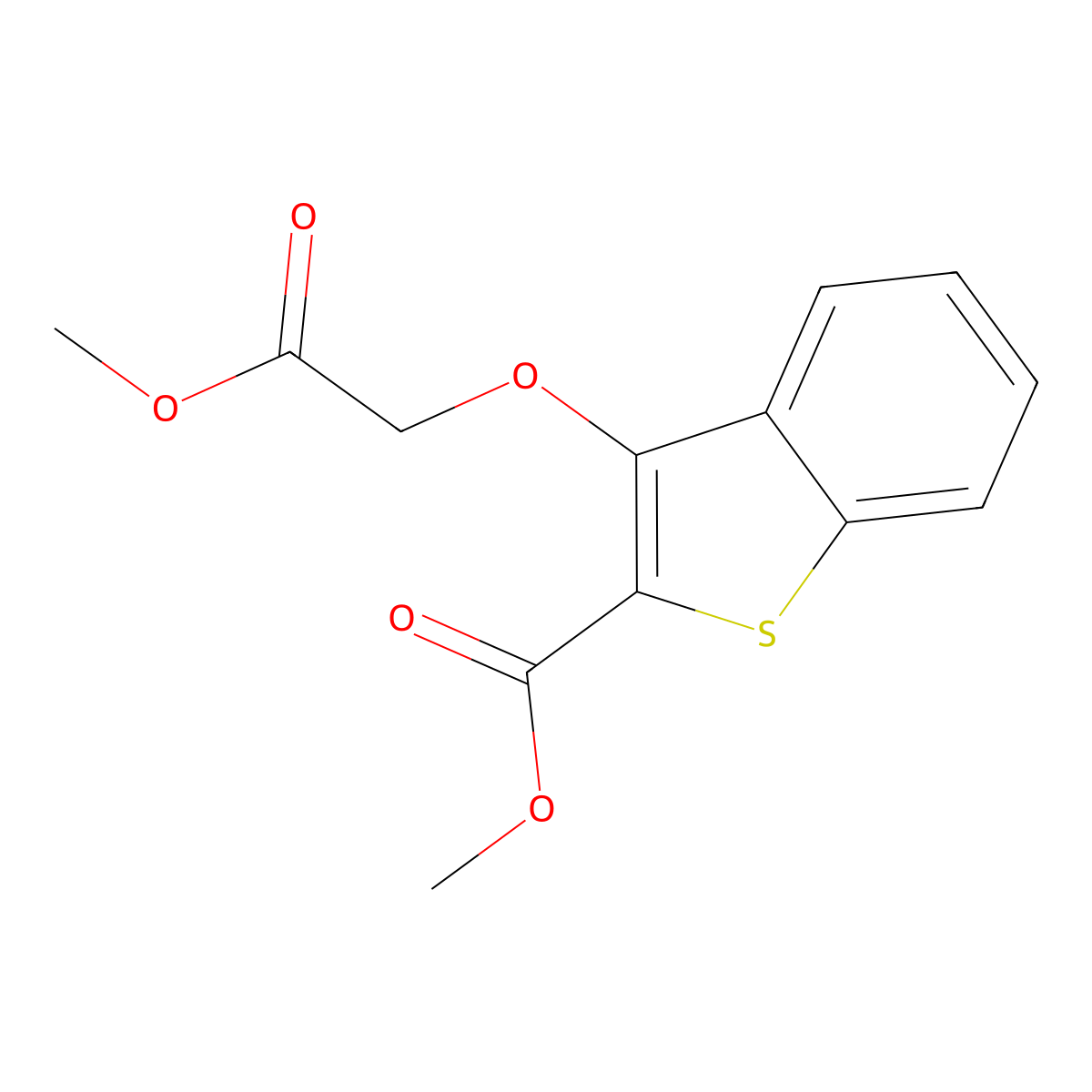 Methyl 3-(2-methoxy-2-oxoethoxy)benzo[b]thiophene-2-carboxylate molecular structure, CAS 58108-07-9