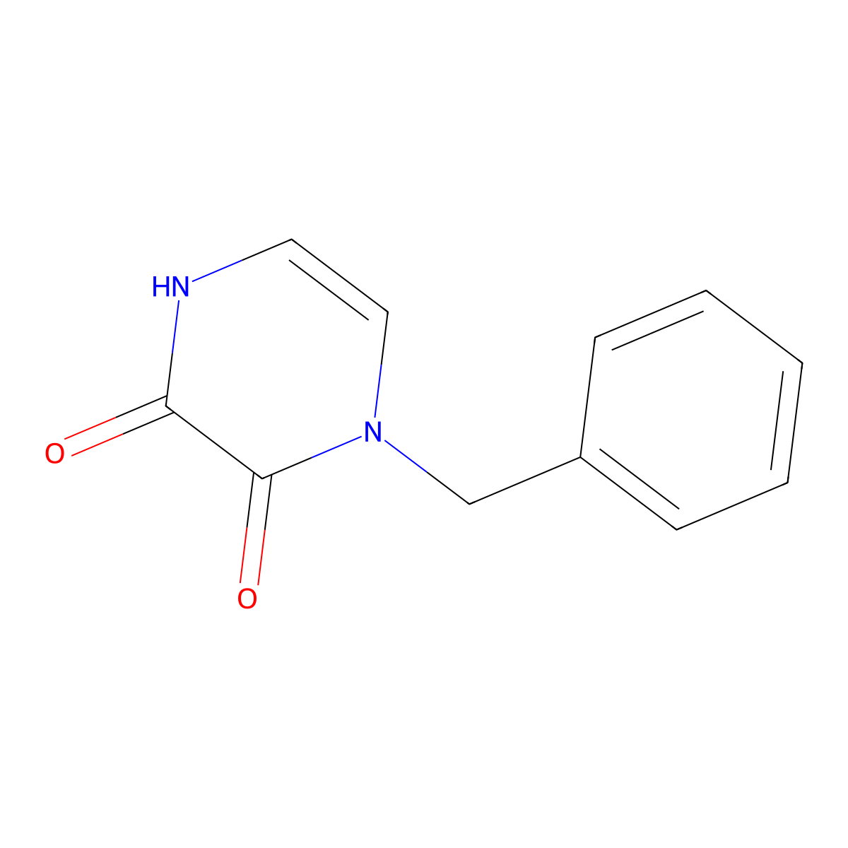 1-Benzyl-1,4-dihydropyrazine-2,3-dione molecular structure, CAS 58108-45-5