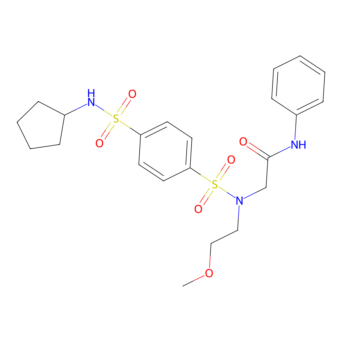 2-[[[4-[(Cyclopentylamino)sulfonyl]phenyl]sulfonyl](2-methoxyethyl)amino]-N-phenylacetamide molecular structure, CAS 581080-01-5