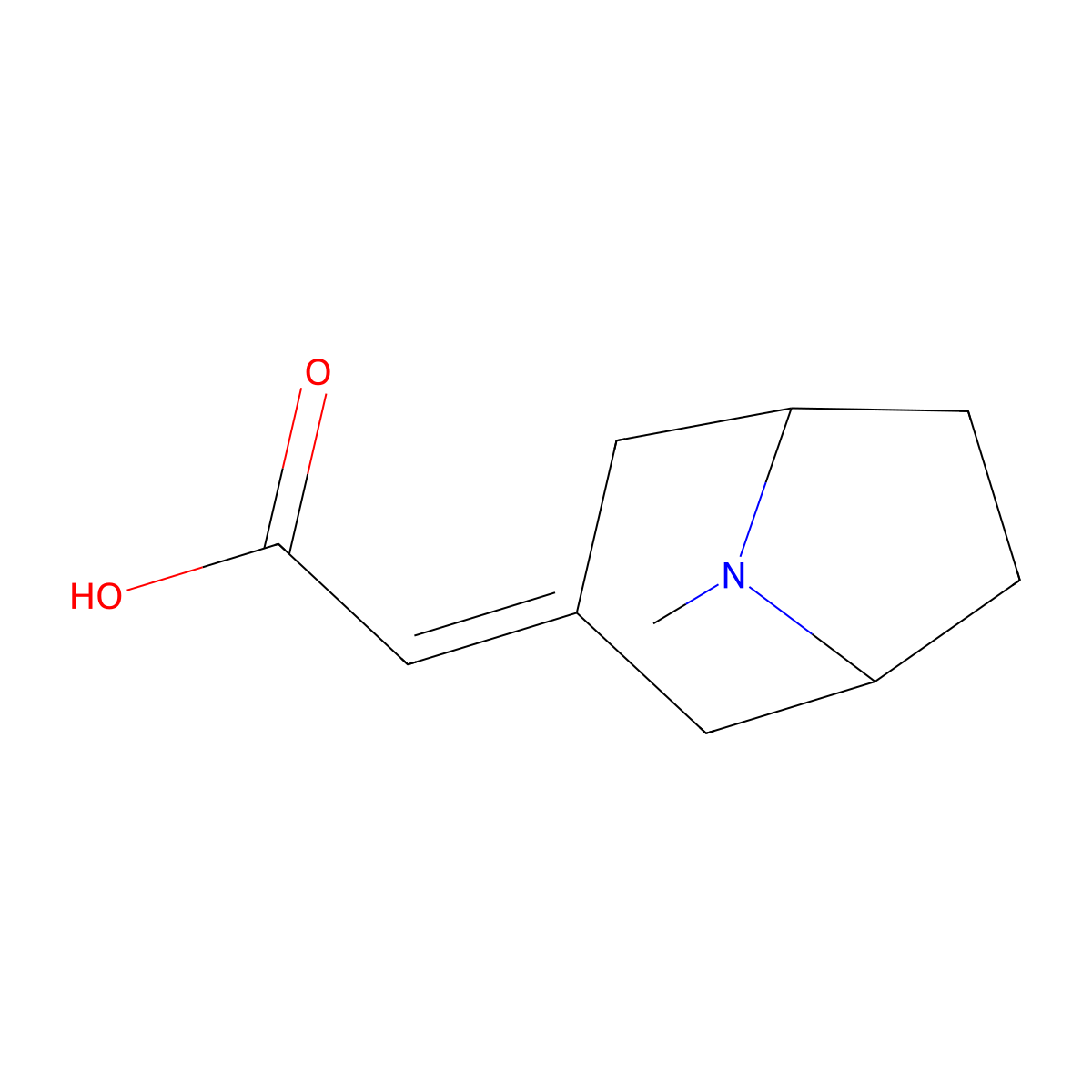 2-(8-Methyl-8-azabicyclo[3.2.1]octan-3-ylidene)acetic acid molecular structure, CAS 5811-04-1