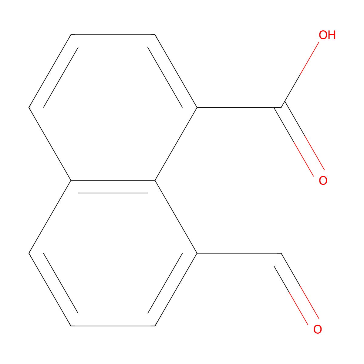 1-Naphthalenecarboxylic acid, 8-formyl- molecular structure, CAS 5811-87-0