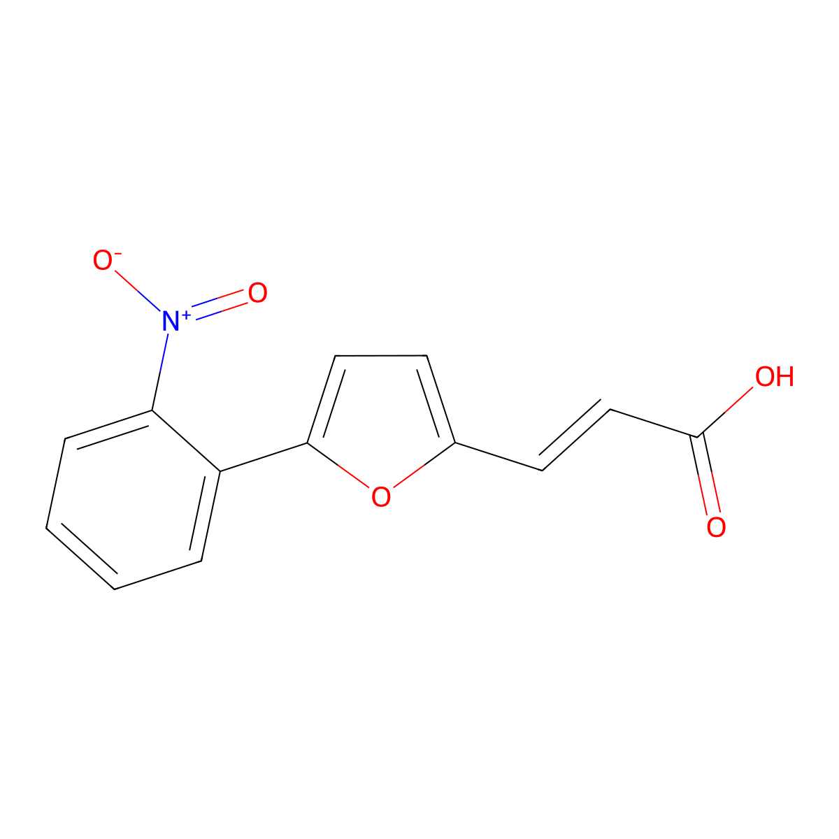 3-(5-(2-Nitrophenyl)furan-2-yl)acrylic acid molecular structure, CAS 58110-36-4