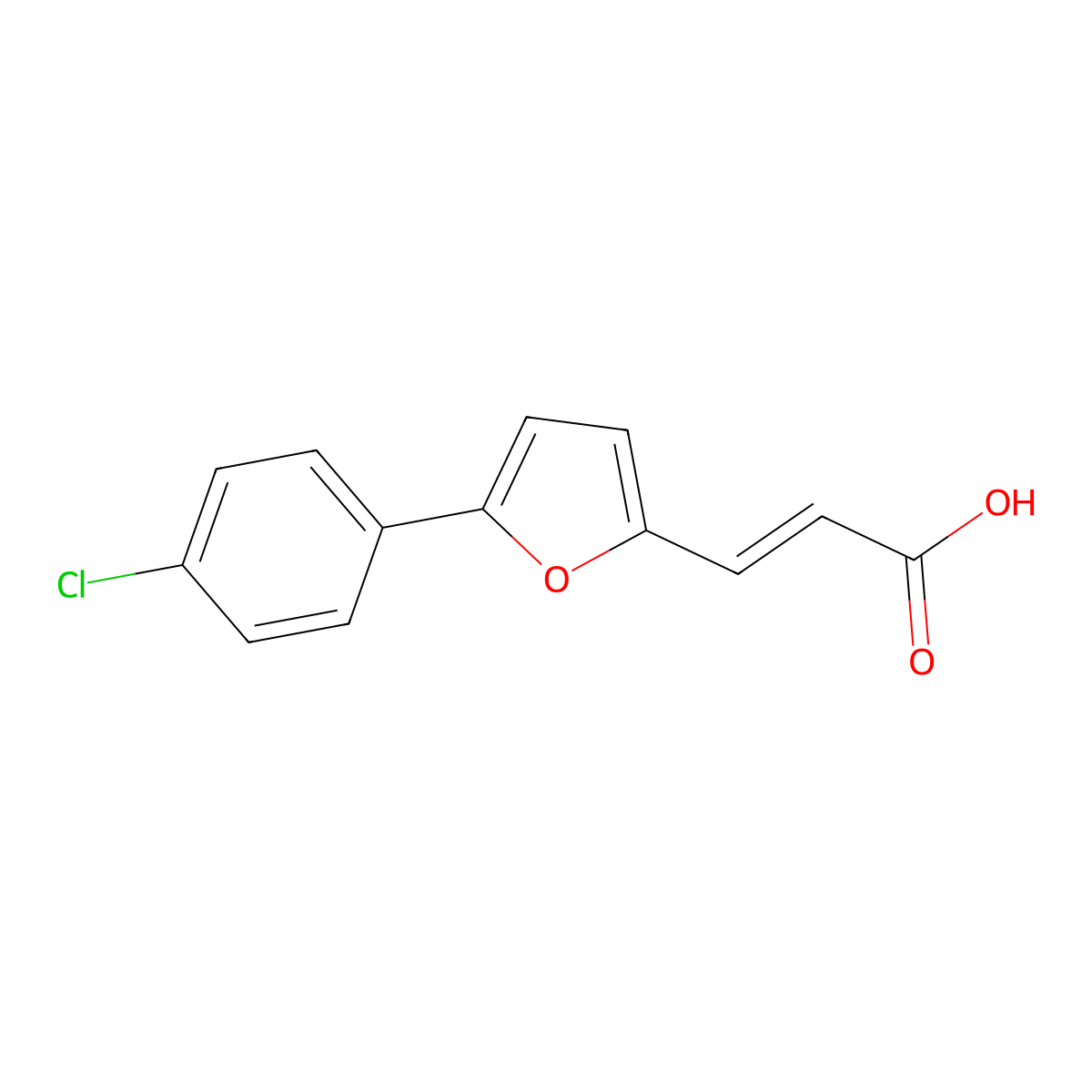 3-(5-(4-Chlorophenyl)furan-2-yl)acrylic acid molecular structure, CAS 58110-37-5