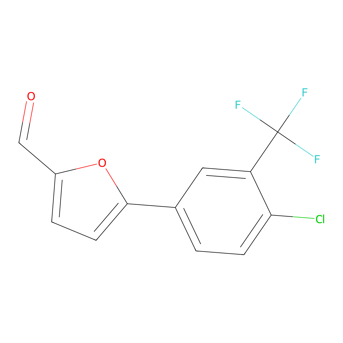 5-[4-Chloro-3-(trifluoromethyl)phenyl]furan-2-carbaldehyde molecular structure, CAS 58110-58-0