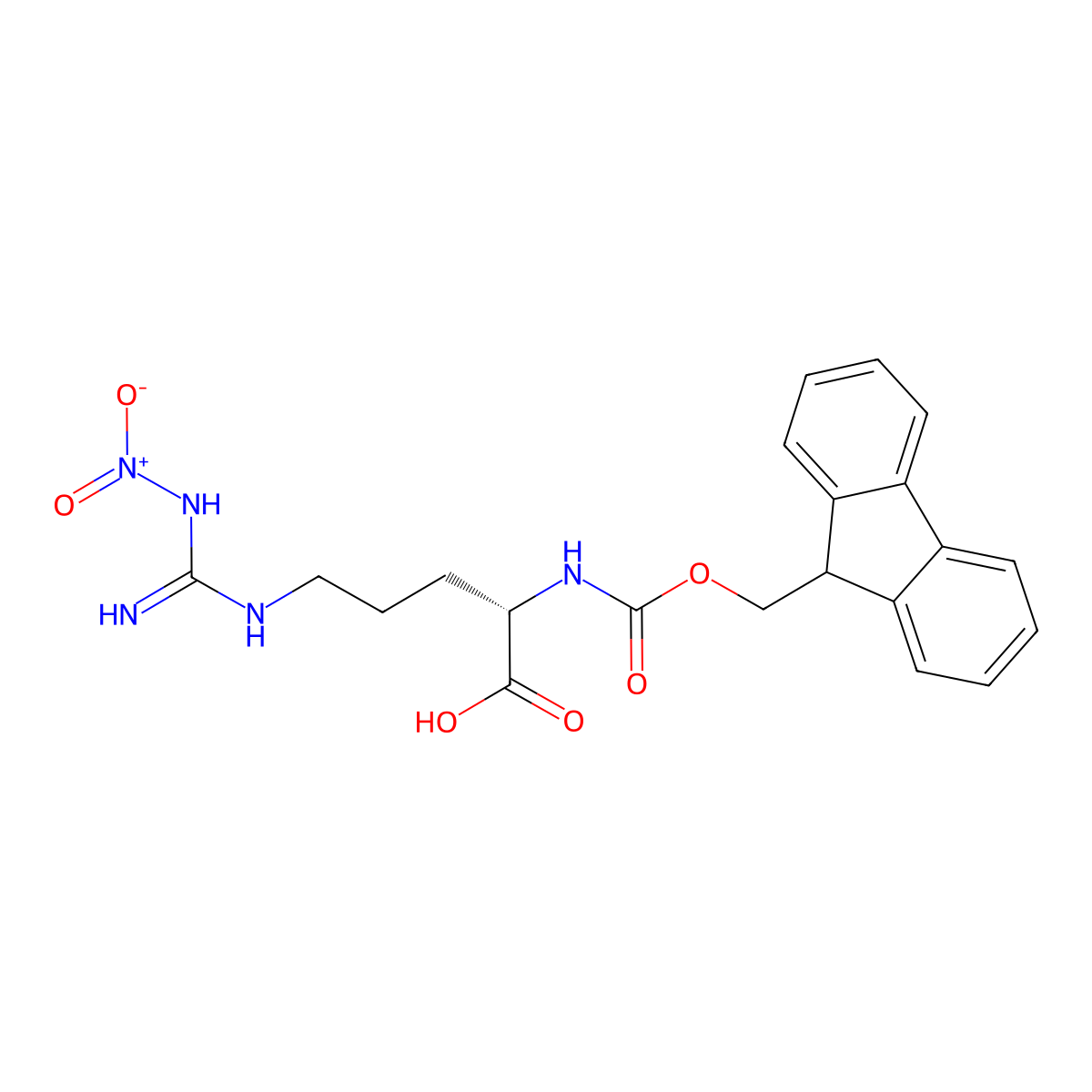 Fmoc-Arg(NO2)-OH molecular structure, CAS 58111-94-7