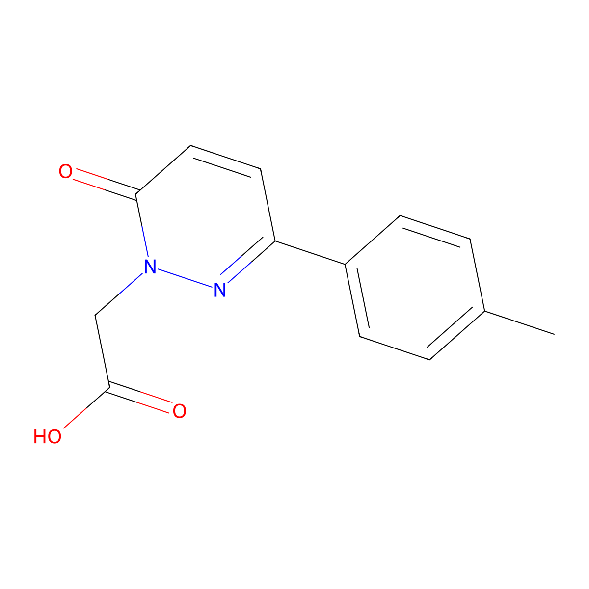 1(6H)-Pyridazineacetic acid, 3-(4-methylphenyl)-6-oxo- molecular structure, CAS 58112-53-1