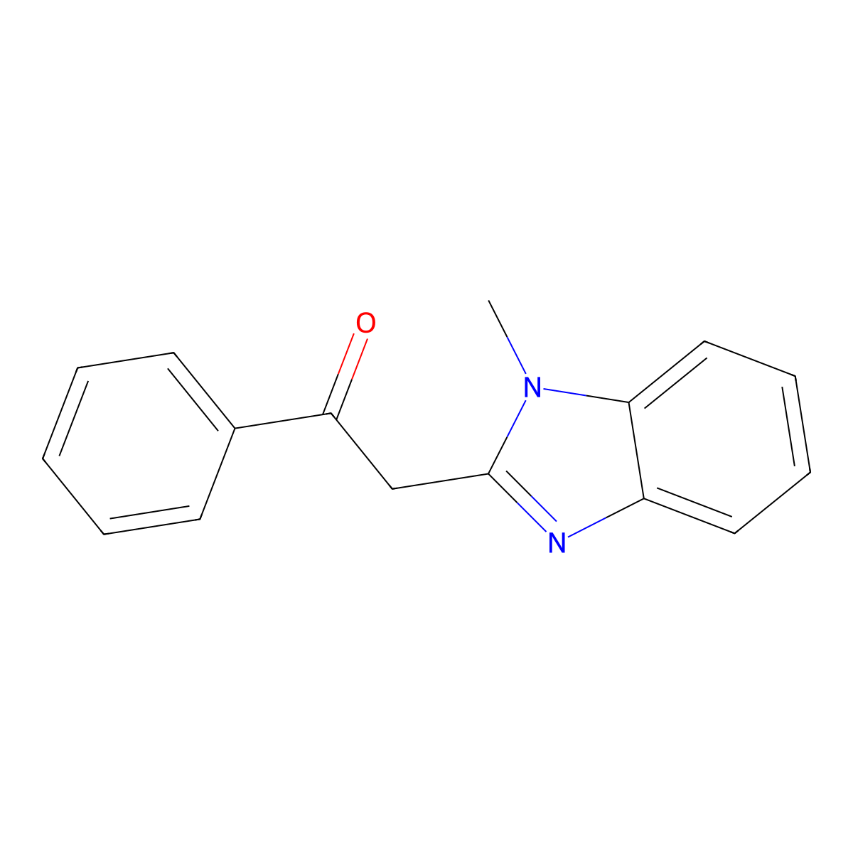 2-(1-Methyl-1H-benzimidazol-2-yl)-1-phenylethan-1-one molecular structure, CAS 58112-93-9