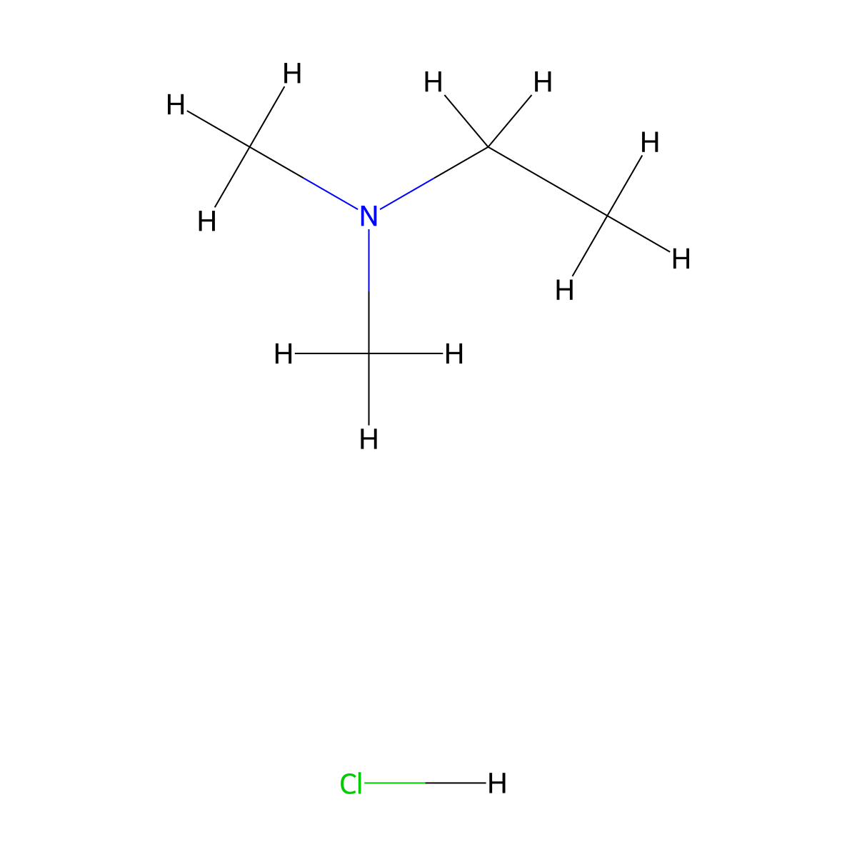 N,N-Dimethylethylamine hydrochloride molecular structure, CAS 58114-25-3