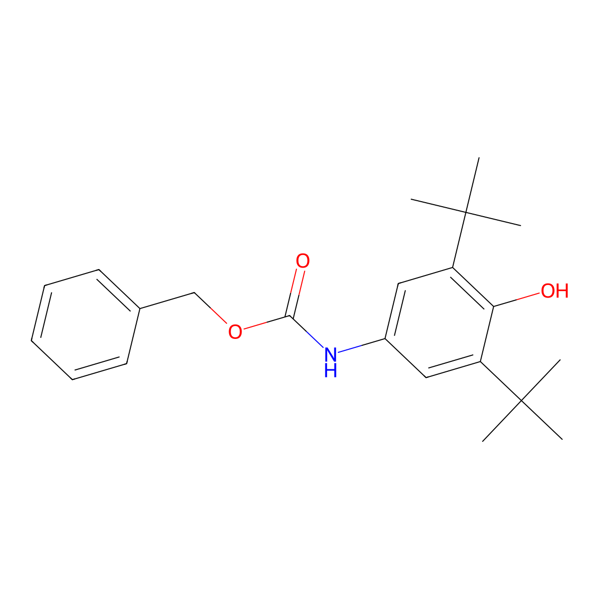 benzyl N-(3,5-di-tert-butyl-4-hydroxyphenyl)carbamate molecular structure, CAS 58114-35-5