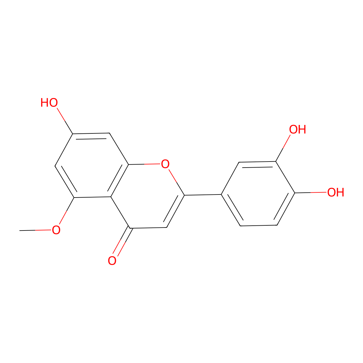 Luteolin 5-methyl ether molecular structure, CAS 58115-29-0